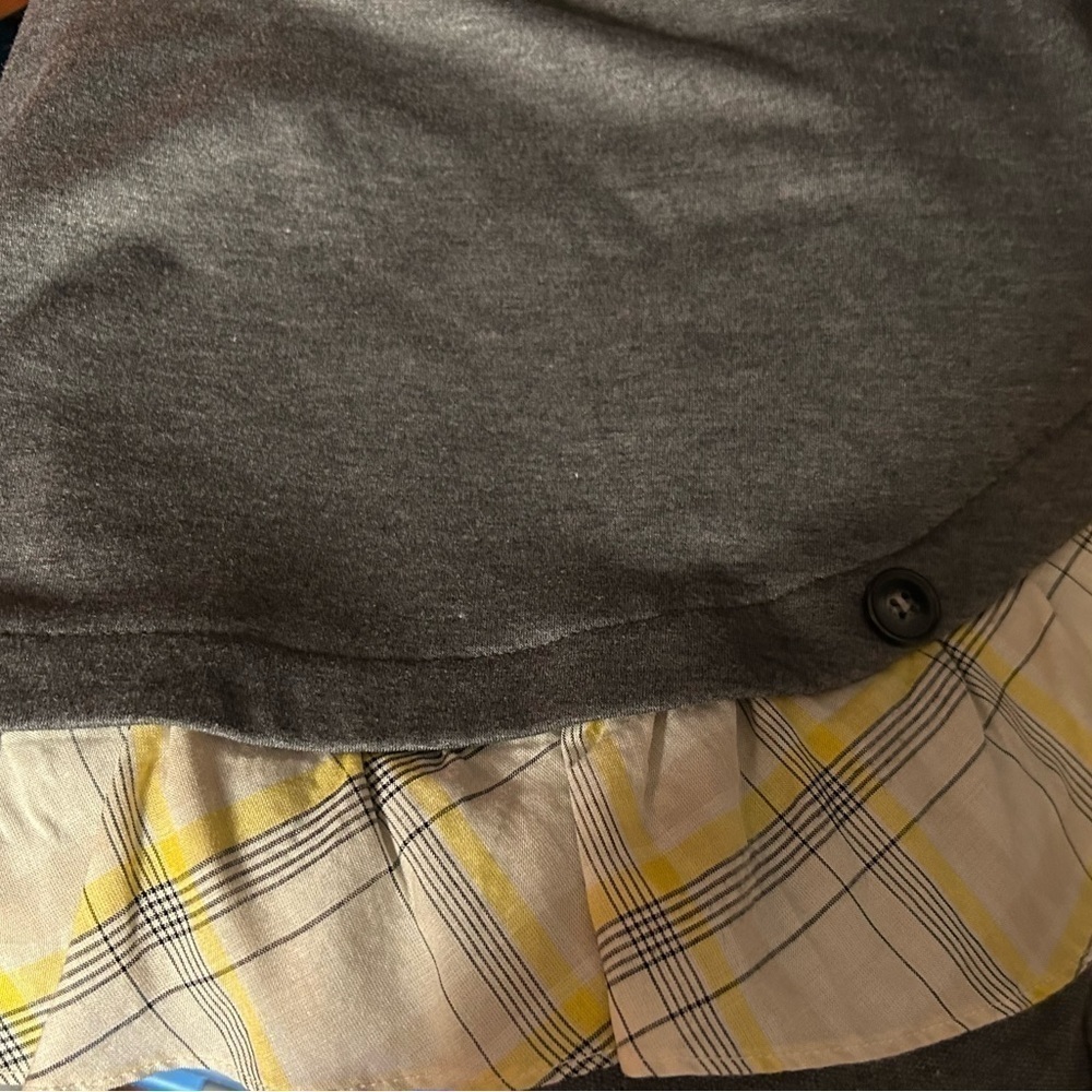 IN STUDIO GRAY TOP WITH PLAID RUFFLE , size 2X,   NEW - Picture 8 of 8